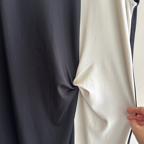 Sfera Collection Black and White Ribbed Twist Front Maxi Dress, European XL - Picture 9 of 15